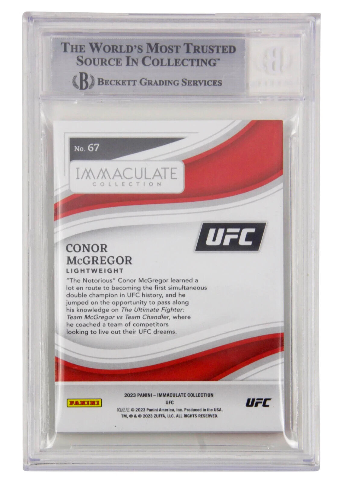 Conor McGregor Signed 2023 Panini Immaculate UFC Gold /10 – BGS Authentic